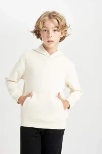 DeFacto Boy's Pocketed Hooded School Sweatshirt - Image 6