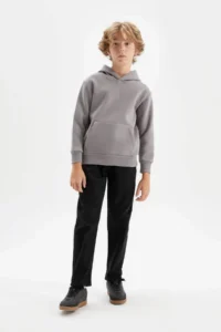 DeFacto Boy's Pocketed Hooded School Sweatshirt - Image 2