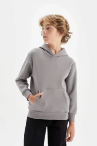 DeFacto Boy's Pocketed Hooded School Sweatshirt - Image 3