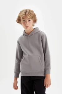 DeFacto Boy's Pocketed Hooded School Sweatshirt - Image 4