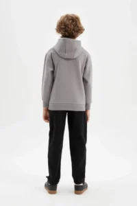 DeFacto Boy's Pocketed Hooded School Sweatshirt - Image 6