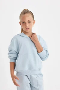 DeFacto Girl's Pocket Hooded Printed School Sweatshirt C7764a824au - Image 4