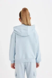 DeFacto Girl's Pocket Hooded Printed School Sweatshirt C7764a824au - Image 6
