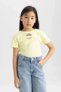 DeFacto Ribbed Camisole 2-Piece Short Sleeve T-Shirt Girl - Image 3