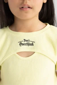 DeFacto Ribbed Camisole 2-Piece Short Sleeve T-Shirt Girl - Image 5
