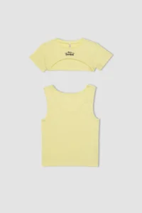 DeFacto Ribbed Camisole 2-Piece Short Sleeve T-Shirt Girl - Image 7