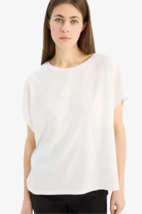 DeFacto Crew Neck Modal Basic Plain Short Sleeve T-Shirt - Image 2
