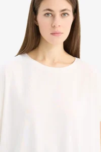 DeFacto Crew Neck Modal Basic Plain Short Sleeve T-Shirt - Image 5