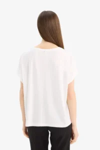 DeFacto Crew Neck Modal Basic Plain Short Sleeve T-Shirt - Image 7