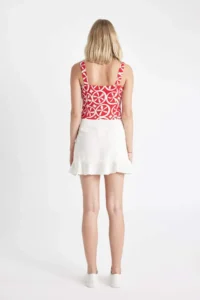 DeFacto with flywheel Basic Plain Linen Mini Skirt - Image 6