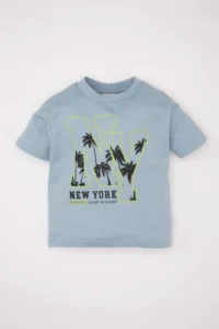 DeFacto Crew Neck Printed Short Sleeve T-Shirt Baby Boy