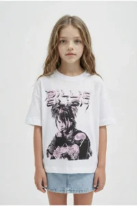 DeFacto Girl Billie Eilish Relax Fit Crew Neck Short Sleeve T-Shirt - Image 3