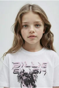 DeFacto Girl Billie Eilish Relax Fit Crew Neck Short Sleeve T-Shirt - Image 4