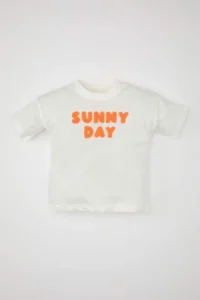 DeFacto Baby Girl Crew Neck Printed Short Sleeve T-Shirt