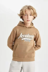DeFacto Hooded Pocket Printed Sweatshirt Boy