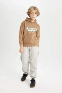 DeFacto Hooded Pocket Printed Sweatshirt Boy - Image 2