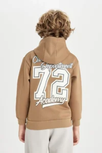 DeFacto Hooded Pocket Printed Sweatshirt Boy - Image 6