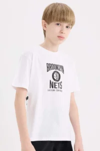 DeFacto NBA Boston Celtics Crew Neck Short Sleeve T-Shirt Boy - Image 4