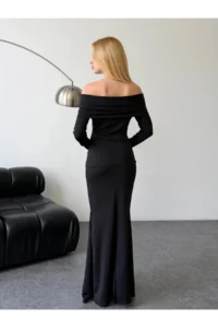 Cool & Sexy Lycra Modal Fabric Maxi Dress with Floral Accessories - Image 6