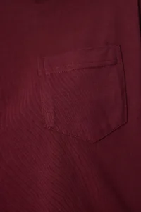 Happiness İstanbul Women Burgundy Cotton Crop Knitting T-Shirt - Image 4