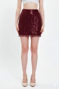 Ceylen Sequin Sequin Embroidered Mini Skirt - Image 2