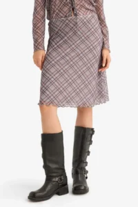 DeFacto A Form Checkered Normal Waist Tulle Midi Skirt - Image 6