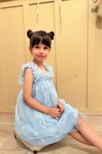 penu baby kids Mavi Embroidery Daisy Embroidered Strappy Baby Girl & Girl's Dress - Margarita