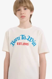 DeFacto Crew Neck Printed Short Sleeve T-Shirt Boy