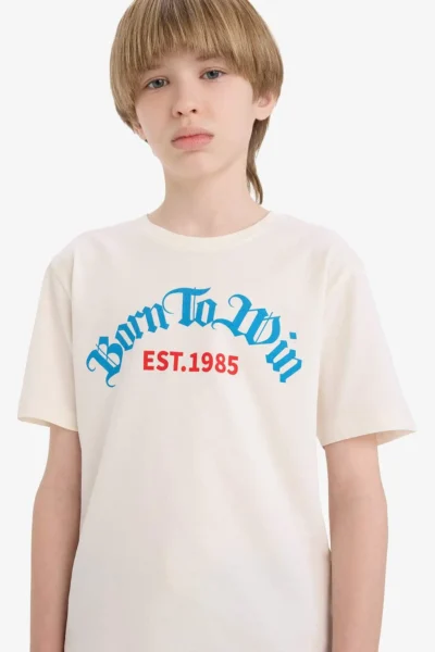 DeFacto Crew Neck Printed Short Sleeve T-Shirt Boy