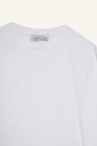 DeFacto Fitted Crew Neck Basic Plain White Long Sleeve T-Shirt - Image 7