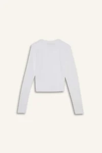 DeFacto Fitted Crew Neck Basic Plain White Long Sleeve T-Shirt - Image 8