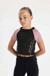 DeFacto Girl's Slim Fit Narrow Cut Crew Neck Printed Short Sleeve T-Shirt - Image 4