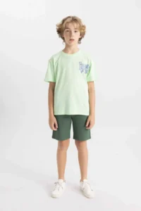DeFacto Boy's Crew Neck Printed Short Sleeve T-Shirt - Image 2