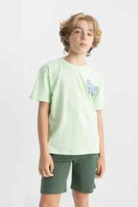 DeFacto Boy's Crew Neck Printed Short Sleeve T-Shirt - Image 4
