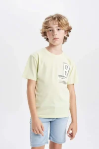 DeFacto Crew Neck Printed Short Sleeve T-Shirt Boy