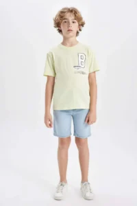DeFacto Crew Neck Printed Short Sleeve T-Shirt Boy - Image 2