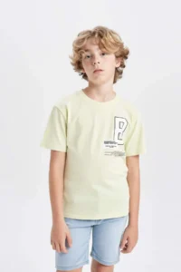 DeFacto Crew Neck Printed Short Sleeve T-Shirt Boy - Image 4