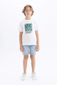DeFacto Boy's Crew Neck Printed Short Sleeve T-Shirt - Image 2