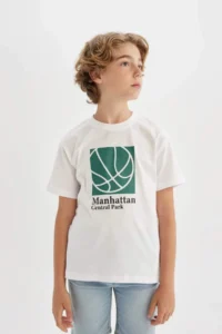 DeFacto Boy's Crew Neck Printed Short Sleeve T-Shirt - Image 4