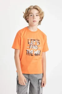 DeFacto Boy's Crew Neck Printed Short Sleeve T-Shirt - Image 3