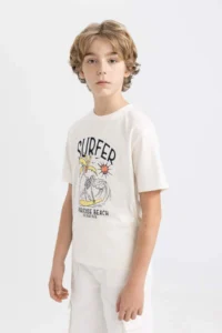 DeFacto Crew Neck Printed Short Sleeve T-Shirt Boy - Image 5