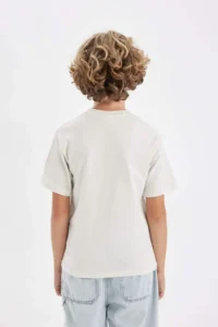 DeFacto Crew Neck Printed Short Sleeve T-Shirt Boy - Image 5