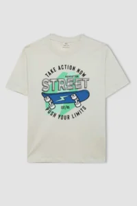 DeFacto Crew Neck Printed Short Sleeve T-Shirt Boy - Image 6