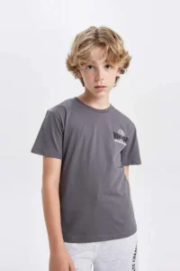 DeFacto Crew Neck Printed Short Sleeve T-Shirt Boy