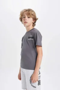 DeFacto Crew Neck Printed Short Sleeve T-Shirt Boy - Image 2