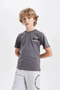 DeFacto Crew Neck Printed Short Sleeve T-Shirt Boy - Image 4