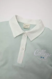 DeFacto Shirt Collar Printed Short Sleeve T-Shirt for Baby Girl - Image 2