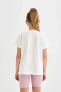 DeFacto Crew Neck Printed Short Sleeve T-Shirt Girl - Image 6