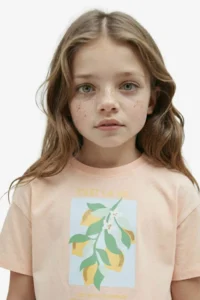 DeFacto Crop Crew Neck Printed Short Sleeve T-Shirt Girl - Image 3