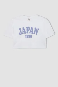 DeFacto Crop Crew Neck Printed Short Sleeve T-Shirt Girl - Image 7